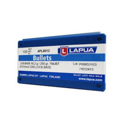 LAPUA 338CAL 250GR FMJ BT LOCK BASE 100CT 4PL8012