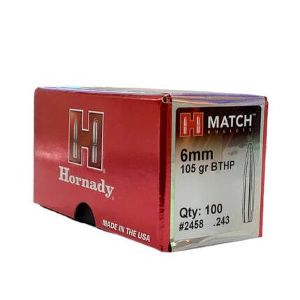 HORNADY 6MM 105GR BTHP MATCH 100CT 2458