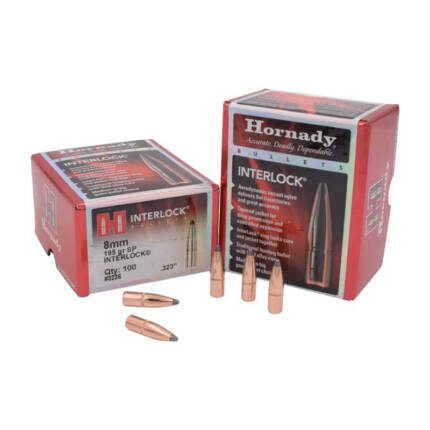 HORNADY 8MM 195GR SP INTERLOCK 100CT 3236