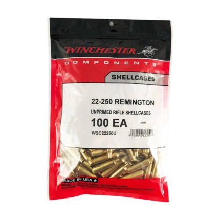 WINCHESTER 22-250 REM BRASS 100CT